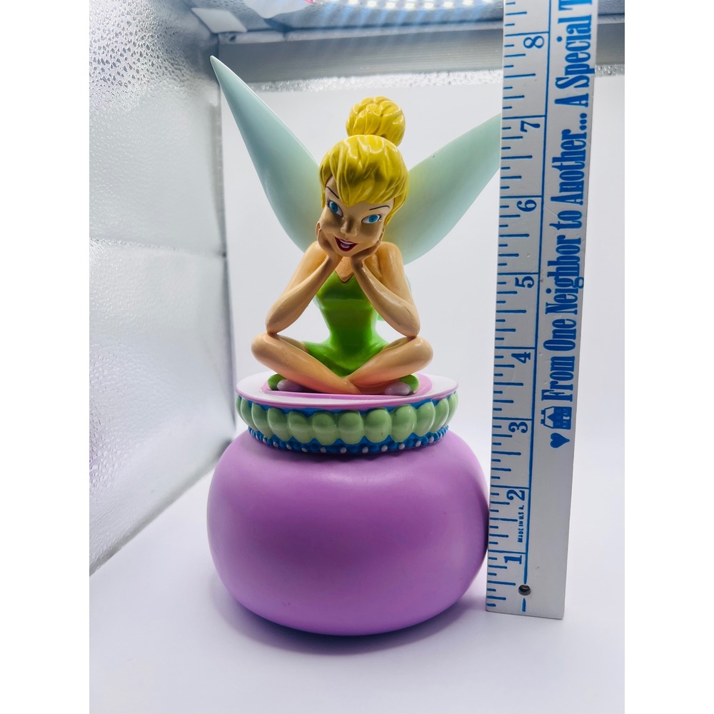 Disney's Tinkerbell Vinyl Coin Bank W Stopper Fairy Disneyana Piggy Banks - Picture 6 of 7